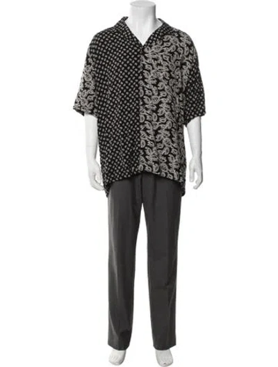 Pre-owned Rhude Paisley Print Short Sleeve Shirt In Black/white