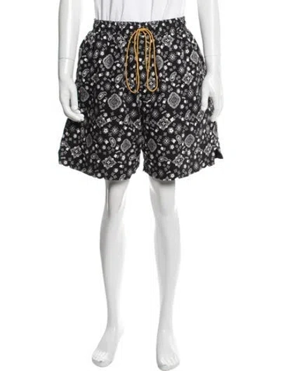 Pre-owned Rhude Paisley Print Shorts In Black