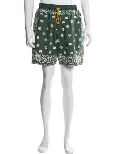Pre-owned Rhude Paisley Print Shorts In Green