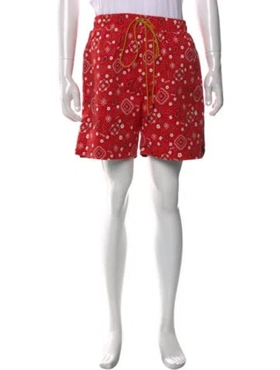 Pre-owned Rhude Paisley Print Shorts In Red