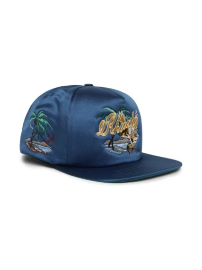 Rhude Palm Eagles Souvenier Satin Cap In Blue