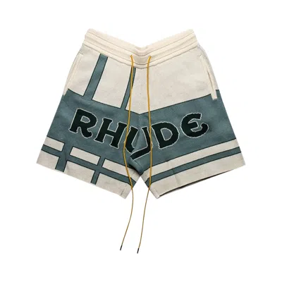 Pre-owned Rhude Palm Knit Short 'ivory/sage' | Cream | Men's Size M
