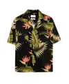 Rhude Palm Leaf Print Shirt In Black