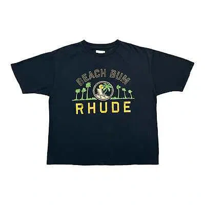 Pre-owned Rhude Palmera Short Sleeve Tee Shirt Vintage Black