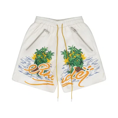 Pre-owned Rhude Palms Logo Shorts 'white' | Men's Size M