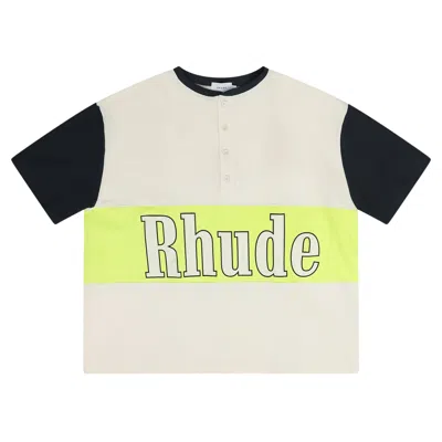 Pre-owned Rhude Panel Henley T-shirt 'green' | Men's Size L