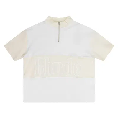 Pre-owned Rhude Panel Zip Henley Sweater 'white' | Men's Size Xl