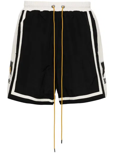Rhude Colourblock Track Shorts In Black