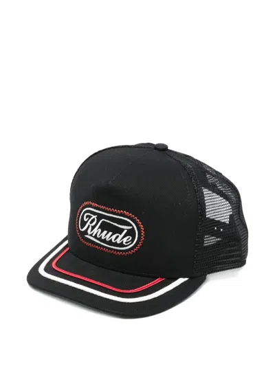 Rhude Patch Trucker Cap In Black