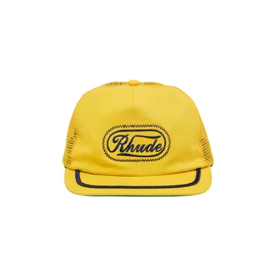 Pre-owned Rhude Patch Trucker Hat 'yellow' | Men's Size Onesize