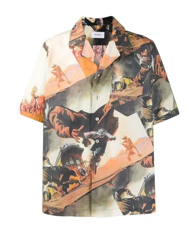 Rhude Pattern Printed Shirt In Nude