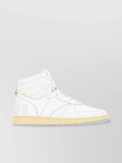 RHUDE PERFORATED TOE LEATHER HIGH-TOPS