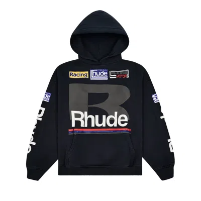 Pre-owned Rhude Petrol Patch Hoodie 'vintage Black' | Men's Size M