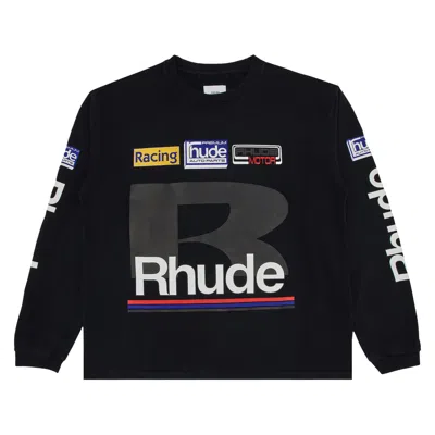 Pre-owned Rhude Petrol Patch Long-sleeve Tee 'vintage Black'