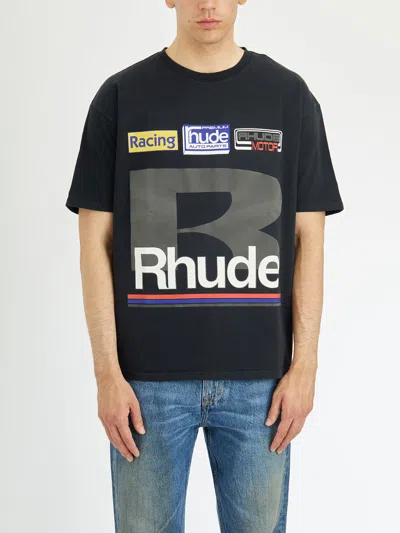 Rhude Petrol Patch T-shirt In Vtg Black