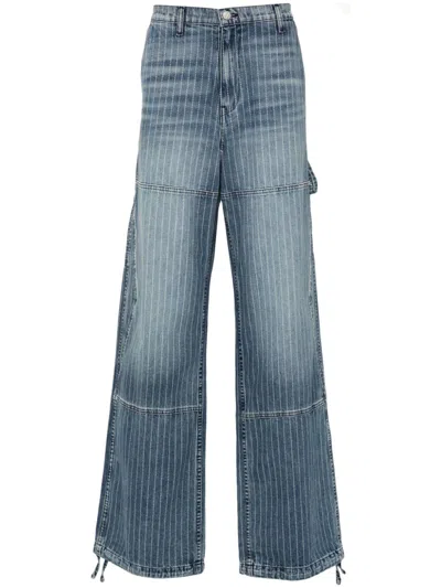 Rhude Pinstripe Jeans In Blue