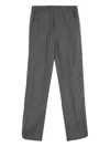 Rhude Cropped Pinstripe-motif Trousers In 灰色