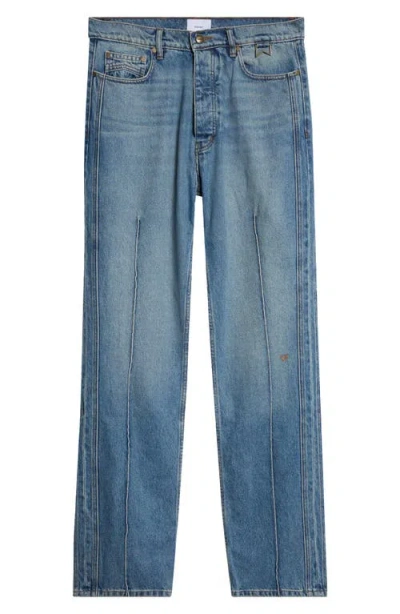 Rhude Pintuck Straight Leg Jeans In Blue