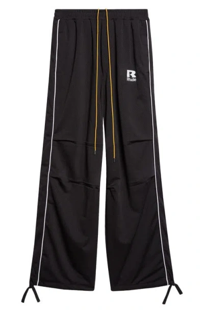 Rhude Piped Parachute Track Pants In Black