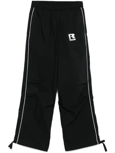 Rhude Piping Parachute Track Pants In Black