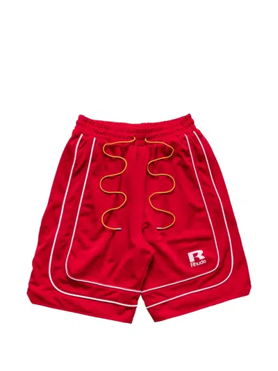 Rhude Piping-detail Mesh Shorts In Red