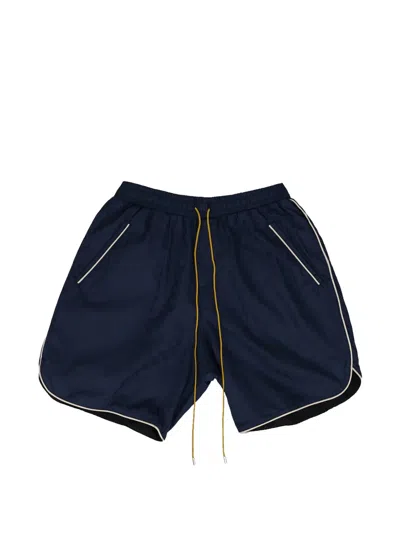 Rhude Piping-detail Shorts In Blue