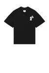Rhude Pique Boxy Polo Shirt In Black