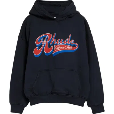 Rhude Pit Stop Hoodie In Blue
