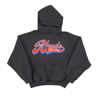 Pre-owned Rhude Pit Stop Hoodie 'vintage Black/red/blue' | Men's Size M