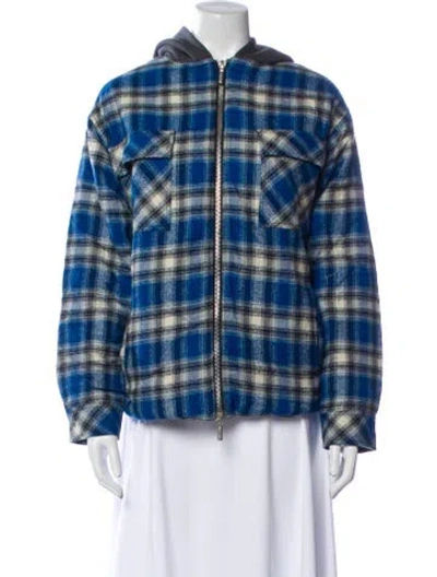 Pre-owned Rhude Plaid Print Jacket In Blue