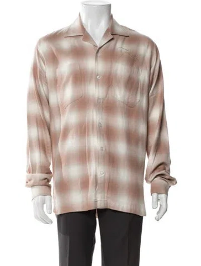 Pre-owned Rhude Plaid Print Long Sleeve Shirt In Neutral