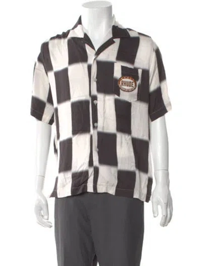 Pre-owned Rhude Plaid Print Short Sleeve Shirt W/ Tags In Black