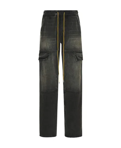 Rhude Plateau Cargo Jeans In Black