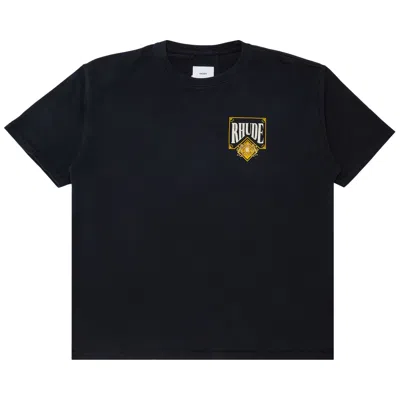 Pre-owned Rhude Playing Card Tee 'vintage Black/yellow' | Men's Size L
