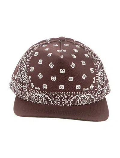 Pre-owned Rhude Printed 5-panel Cap In Brown