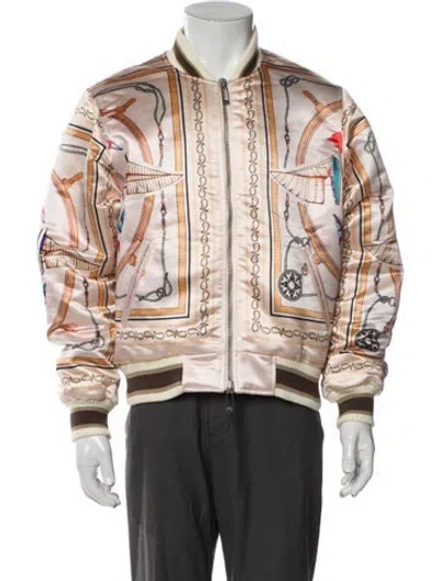 Pre-owned Rhude Printed Bomber Jacket W/ Tags In Neutral