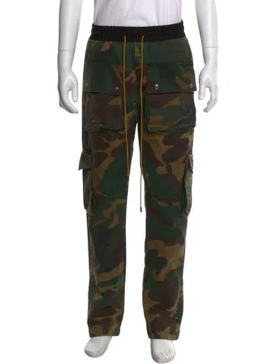 Pre-owned Rhude Printed Cargo Pants In Green
