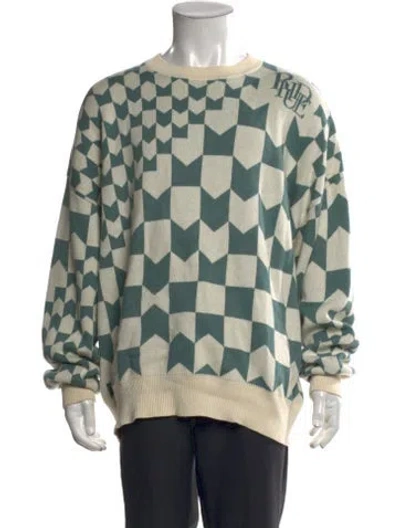 Pre-owned Rhude Printed Crew Neck Henley In Neutral