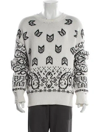 Pre-owned Rhude Printed Crew Neck Pullover In White