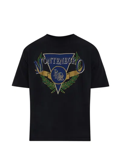 Rhude Printed Front Panel Short Sleeve T-shirt - Size M In Black