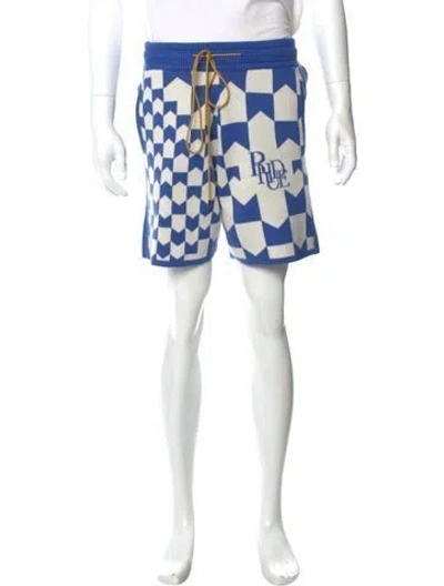 Pre-owned Rhude Printed Jogger Shorts W/ Tags In Blue