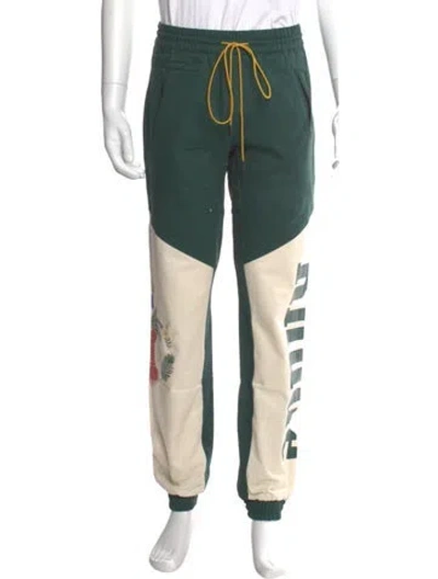 Pre-owned Rhude Printed Joggers In Green