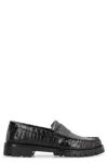 Rhude Crocodile-effect Loafers In Black