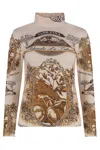 Rhude Printed Long-sleeved Top In Beige