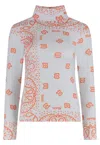 Rhude Printed Long-sleeve Top In Grey
