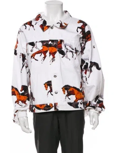 Pre-owned Rhude Printed Moto Jacket In Multi
