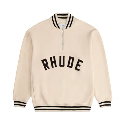 Pre-owned Rhude Quarter Zip 'vintage Cream/black' | Multi-color | Men's Size Xl