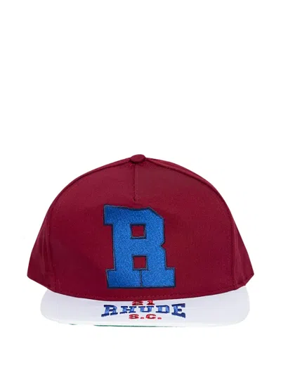 Rhude 'r' Embroidered Hat In Burgundy