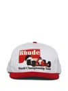 Rhude Logo-print Cotton-twill Baseball Cap In White