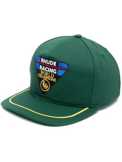 Rhude Green Racing Champs Cap In Black | ModeSens